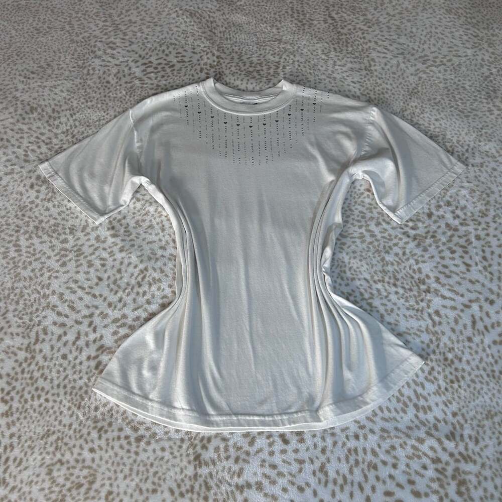 Jerzees Rhinestone Heart T-Shirt Size M White